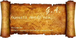 Gyeszli Antónia névjegykártya